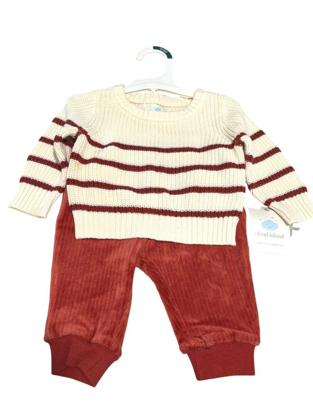 Cloud Island Baby Outfit 0-3M Knit Sweater & Corduroy Pants Set New